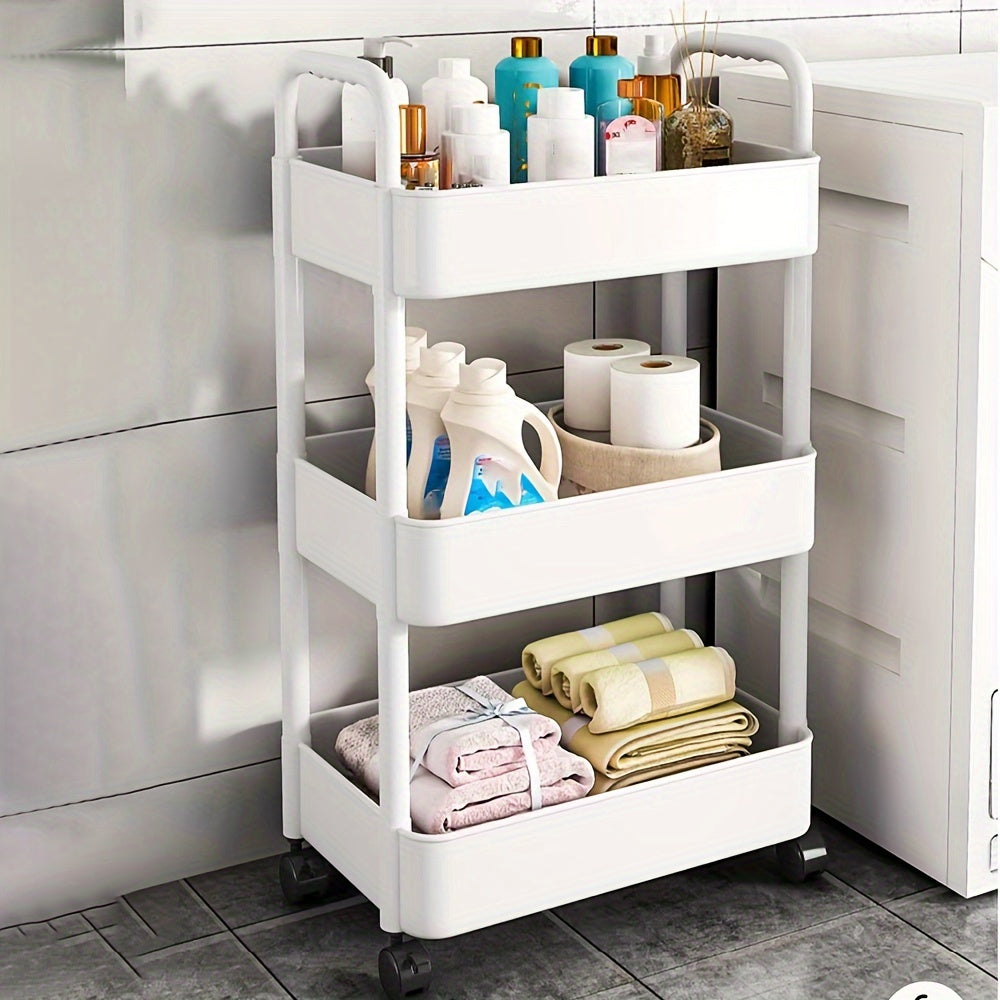 Kitchen Utility Cart with Wheels Plastic Storage Cart