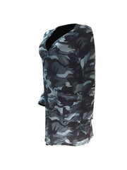 Women's Camo Print Cardigan Long Sleeve Coat