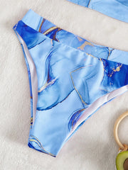 Women's Tie Dye Print High Waist Push Up Bikini Set