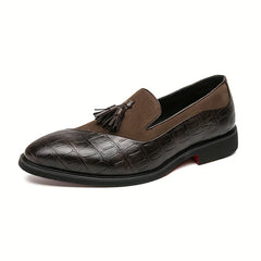 Men's Tassel Loafer Shoes Textured Comfy Slip On Dress Shoes