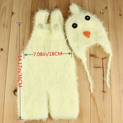 Newborn Chick Costume Crochet Romper Hat Photo Prop Outfit