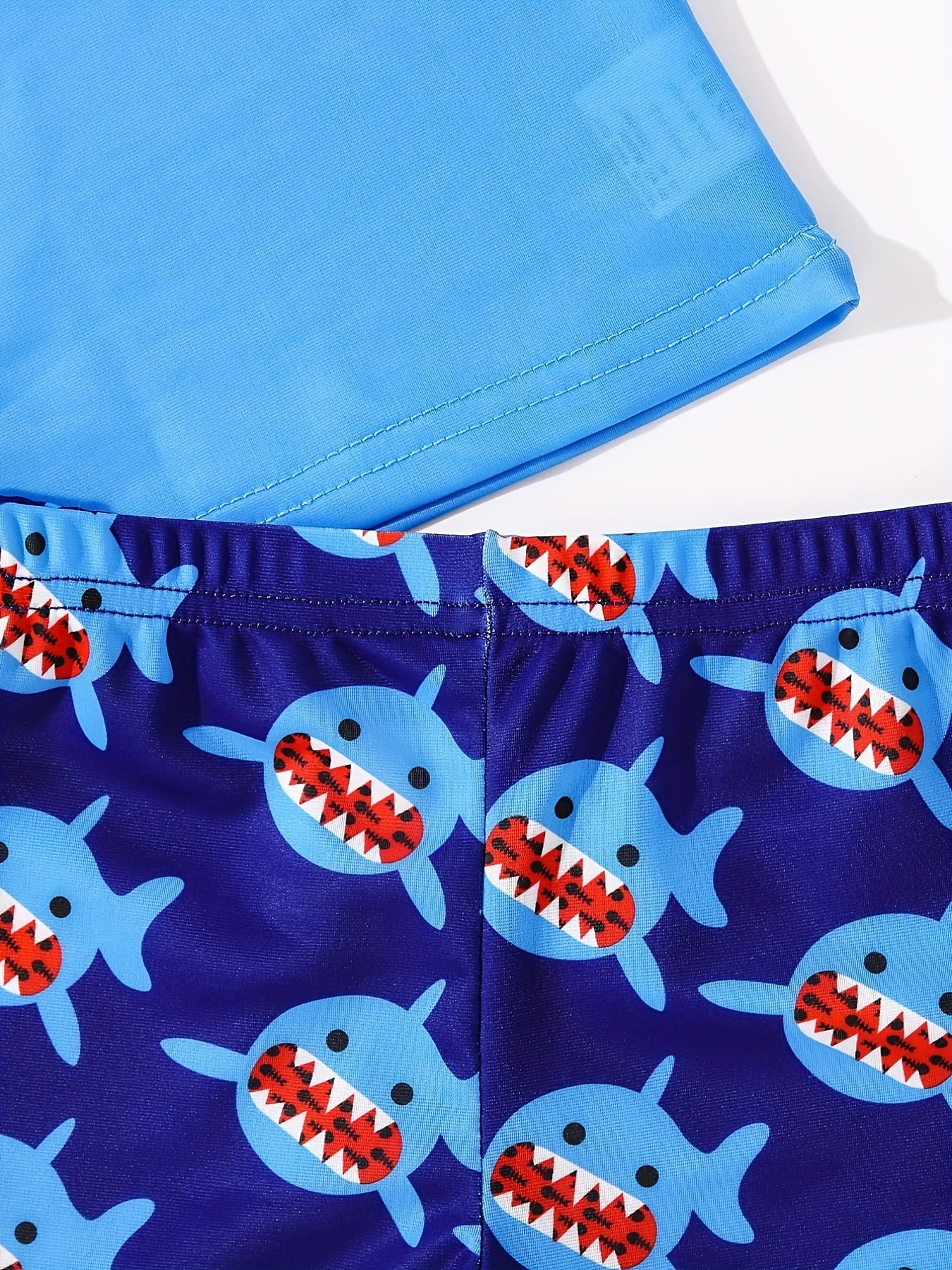 Boys Cartoon Shark Swimwear Set for Beach Vacation