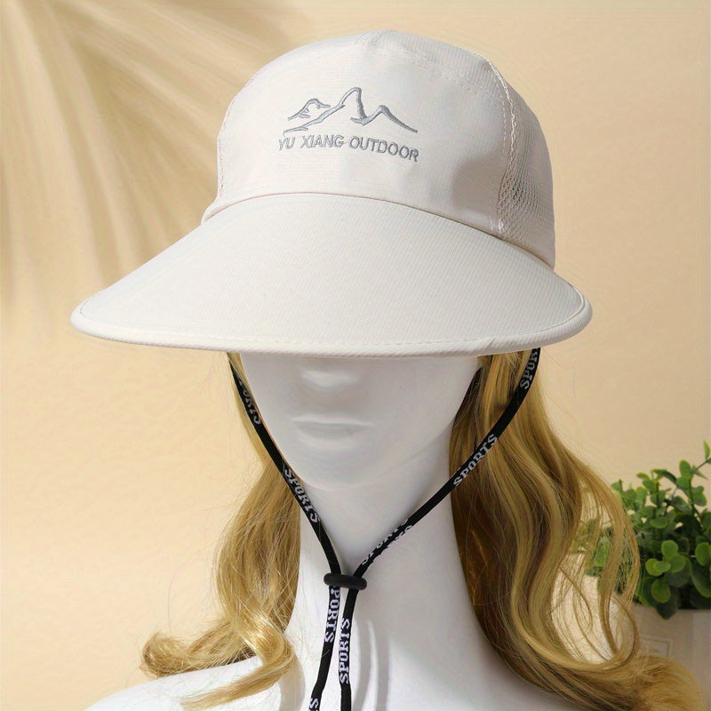 Wide Brim UPF 50 Sun Hat Casual Solid Mesh Breathable Sun Visor