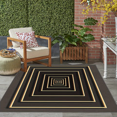 Waterproof Geometric Rug: Non Slip Indoor Outdoor Lightweight & Machine Washable