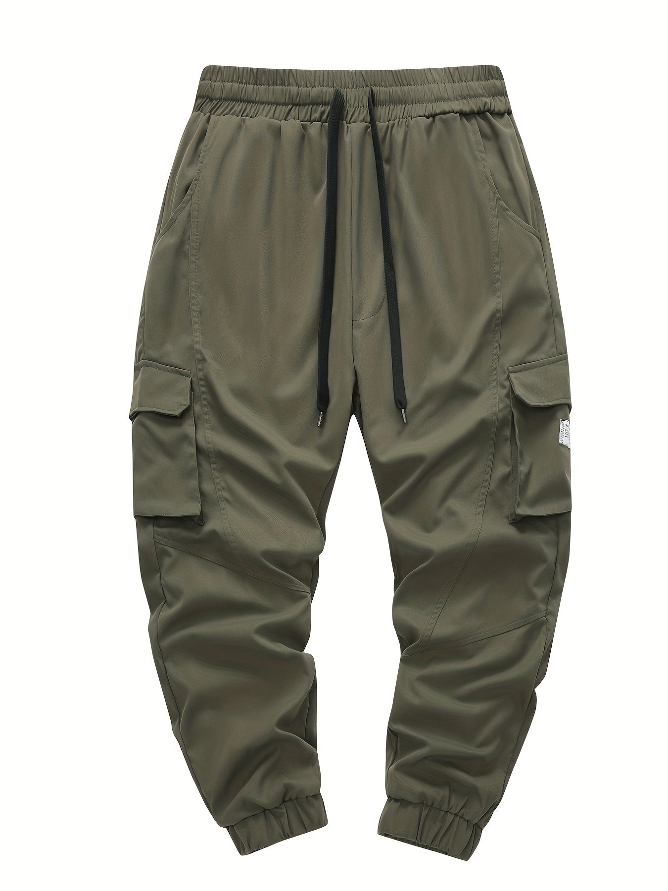 Men's Drawstring Cargo Trousers Loose Jogger Pants