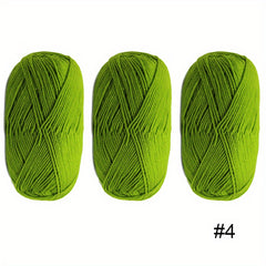 3pcs Assorted Soft 4-Ply Polyester Yarn for Knitting Crocheting