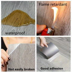 6pcs Wood PVC Floor Tile Peel And Stick Self Adhesive Waterproof