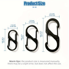 10pcs Stainless Steel S Type Carabiner Backpack Hanging Buckle Keychain