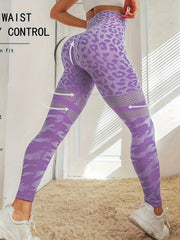 High Waist Leopard Print Workout Leggings Yoga Fitness Tight Pants