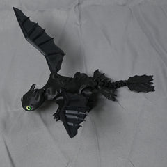 3D Printed Dragon Statue Pink Plastic Decor with Green Eyes