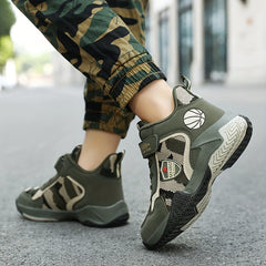 Boy's Camouflage Basketball Shoes Breathable Non Slip Sneakers