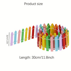 1 2 Mini Rainbow Fairy Garden Fence Dollhouse Decoration