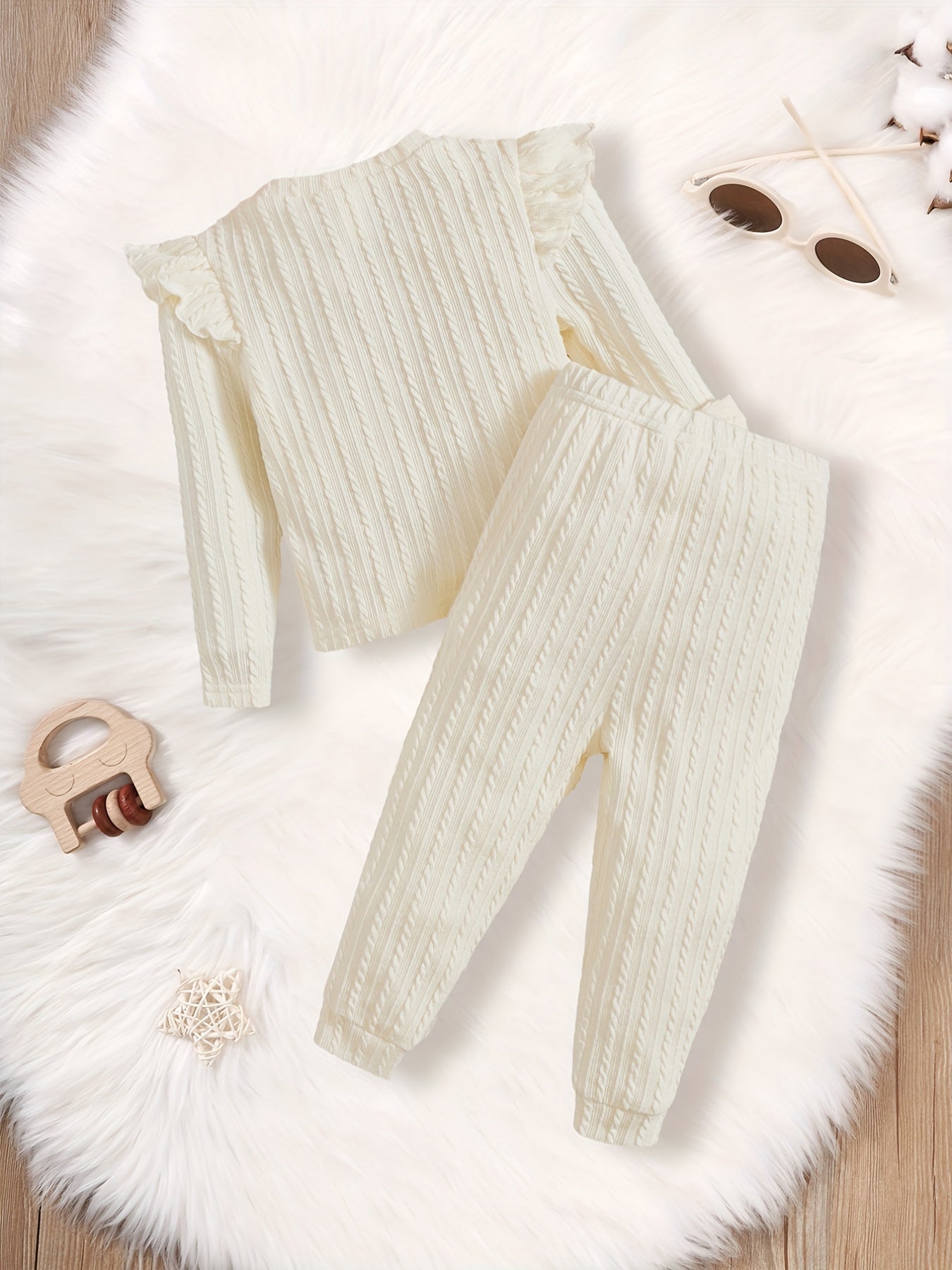 Toddler Ruffle Long Sleeve T-shirt Top Pants Fall Winter Outfit