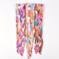 Pleated Tie Dye Bandana Flower Print Square Scarf Woman Shawl