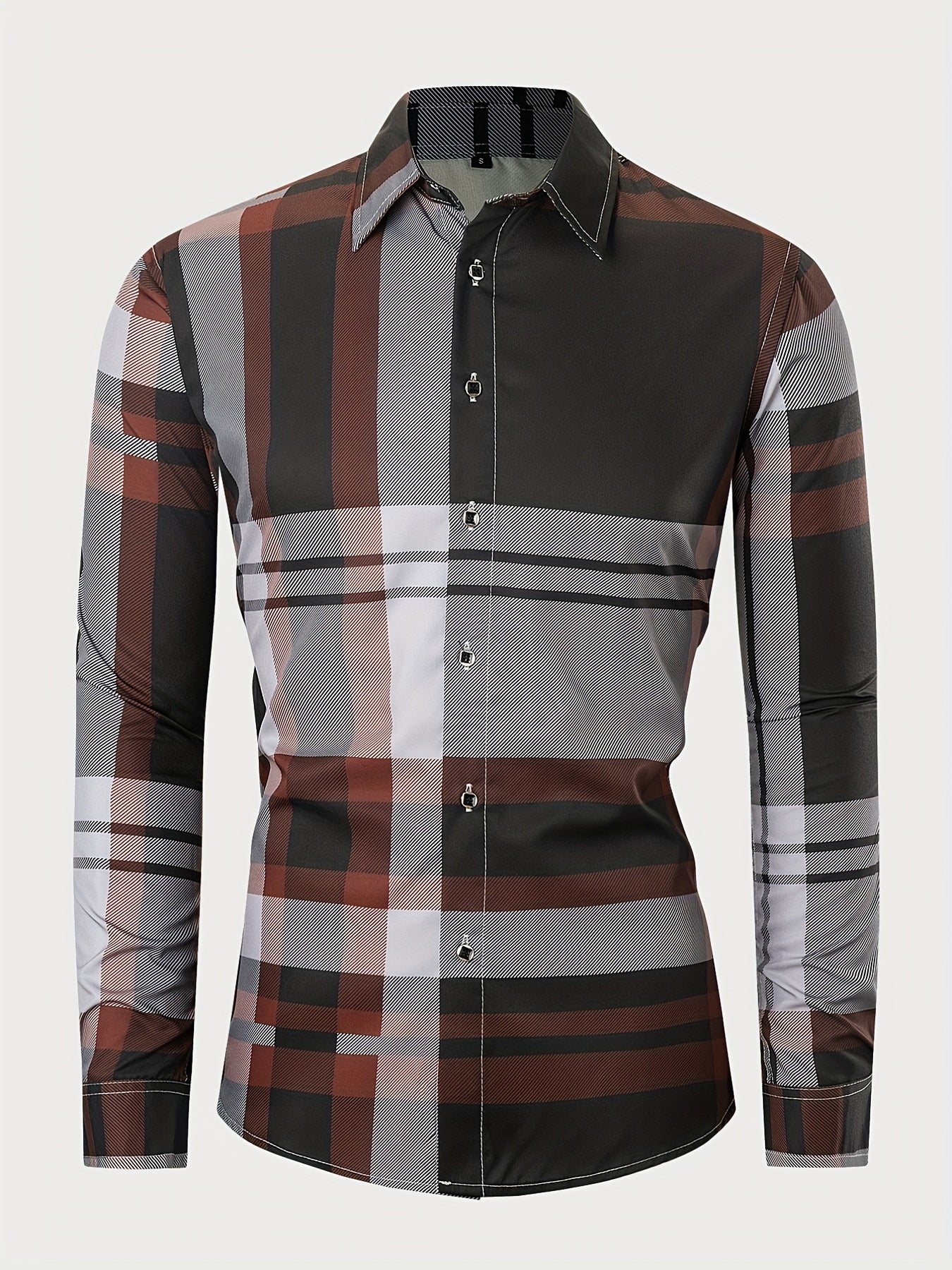 Stripe Print Men's Casual Long Sleeve Shirt