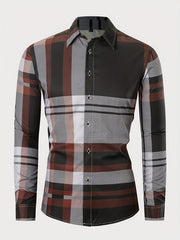 Stripe Print Men's Casual Long Sleeve Shirt