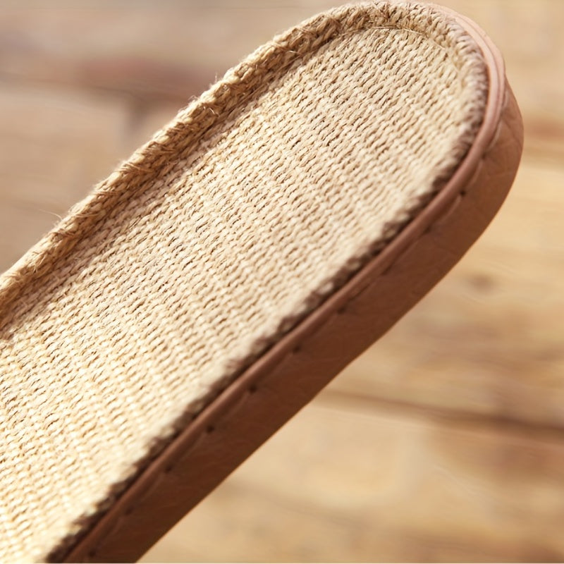 Men's Lightweight Linen Slippers Indoor Shoes