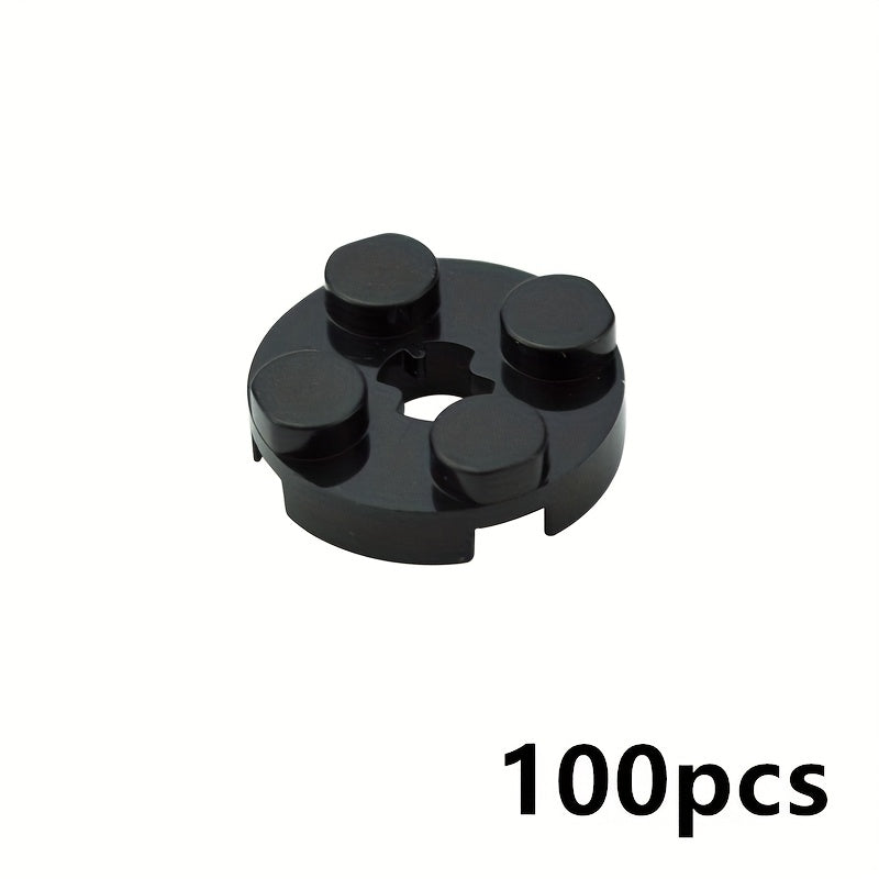 100pcs MOC Parts DIY 2x2 Round Plate with Cross Shaft Hole Toy