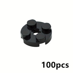 100pcs MOC Parts DIY 2x2 Round Plate with Cross Shaft Hole Toy