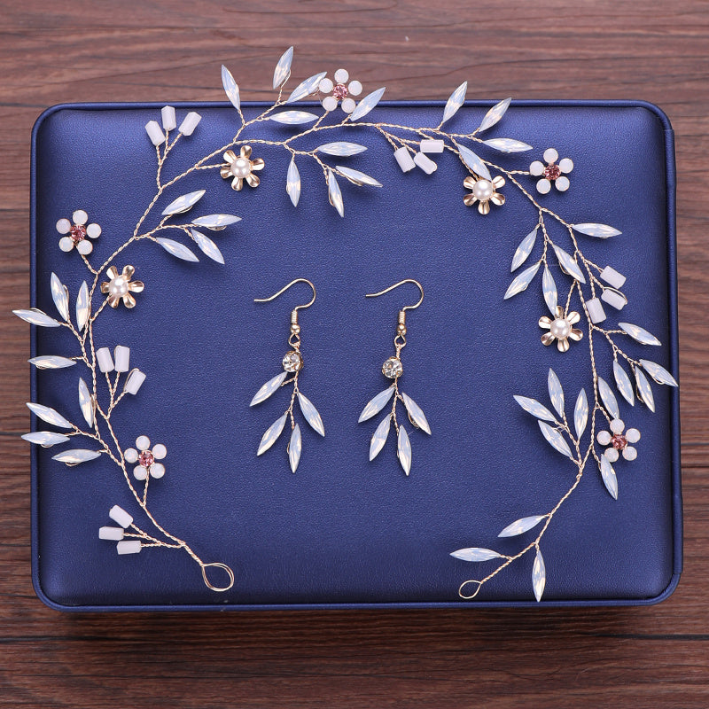Wedding Hair Accessories Flowers Pearls Bridal Jewelry Headdress