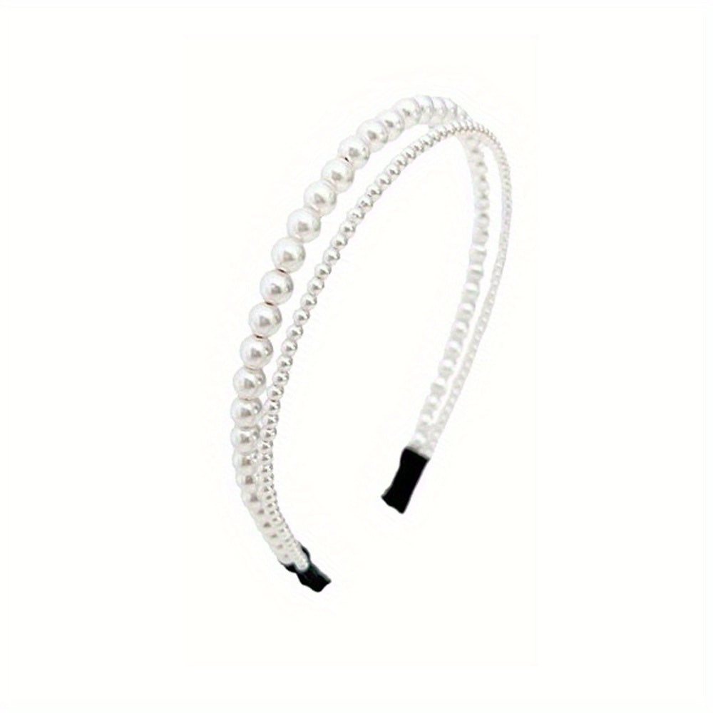 Faux Pearls Hair Hoop Princess Headwear Hair Accessories For Girls