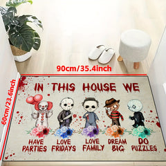 Horror Anime Doormat Non Slip Floor Rug Halloween Bedroom Decor Door Mat
