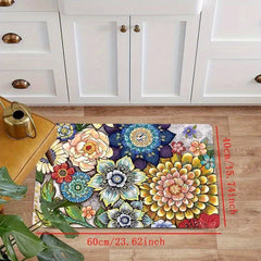 Floral Cushioned Anti Fatigue Kitchen Rug Set