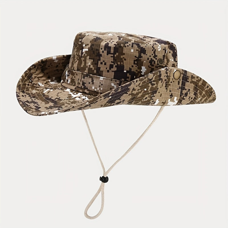 Men's Camo Outdoor Fishing Hat with Sun Protection