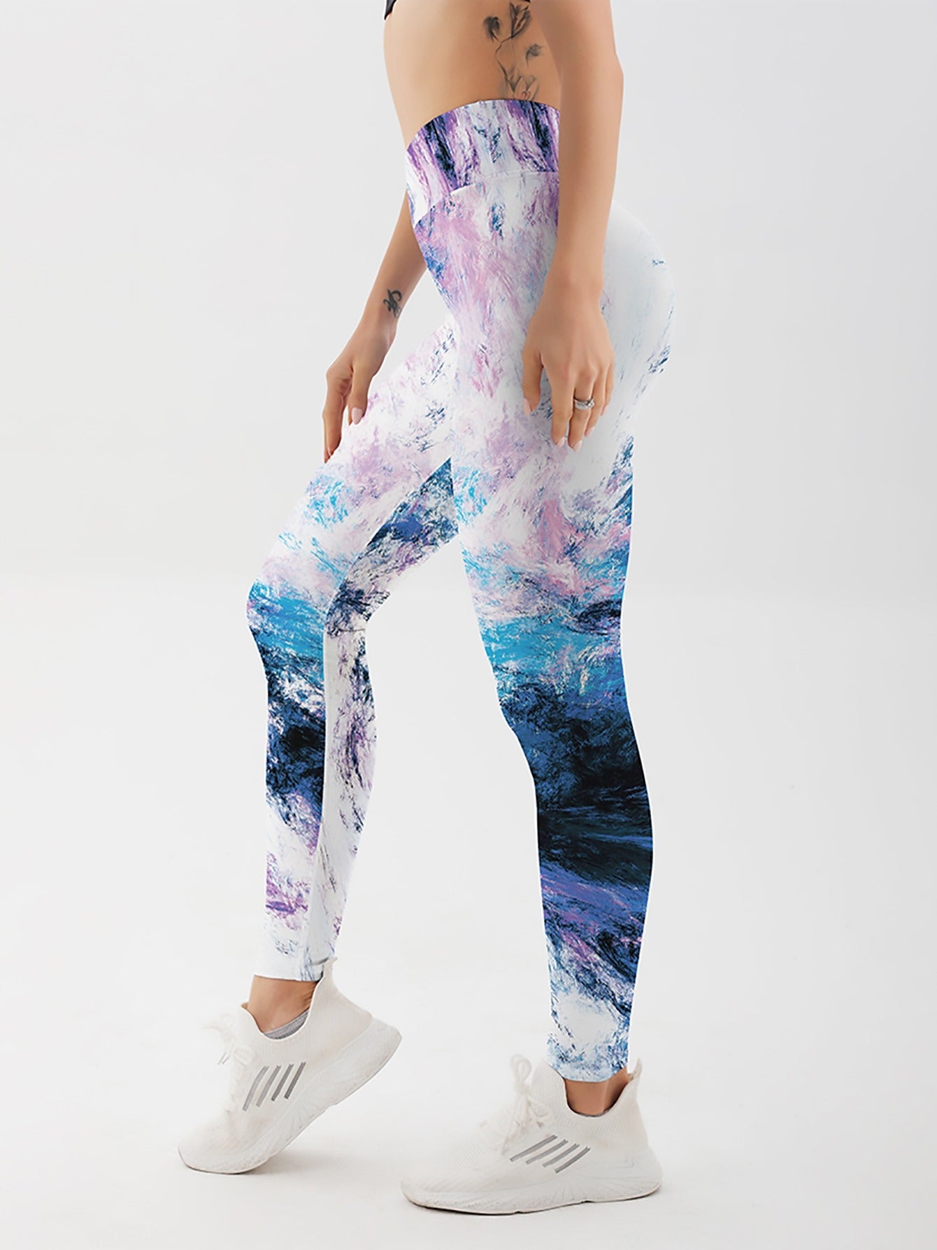 Colorful Print High Waist Yoga Leggings with Butt Lifting Effect