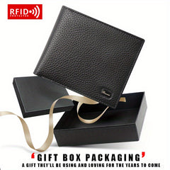 Men's RFID Anti theft Wallet Leather Short Wallet Money Clip Vintage