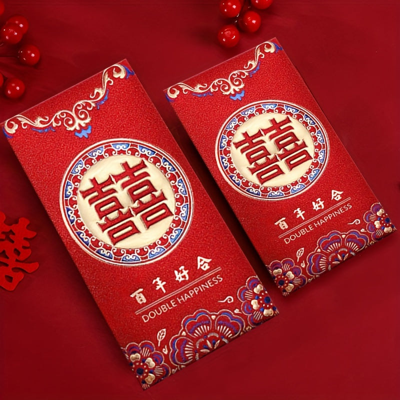 6 Pcs Vintage Chinese Red Envelopes Lucky Money Blessing Red Envelopes