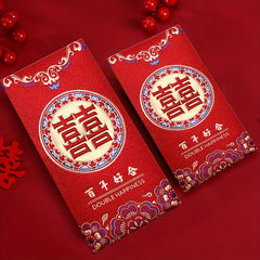 6 Pcs Vintage Chinese Red Envelopes Lucky Money Blessing Red Envelopes