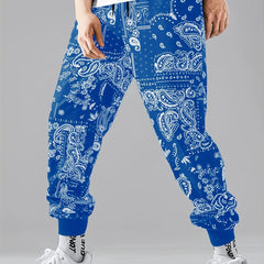 Paisley Pattern Print Drawstring Sweatpants Loose Fit Pants Men's Casual Joggers