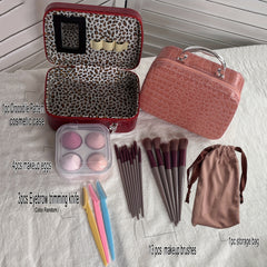 Leopard Makeup Bag Crocodile Cosmetics Case Stone Makeup Box