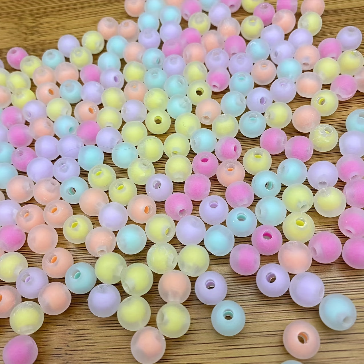 50pcs Macaron Colorful 10mm DIY Beads Women Jewelry Making