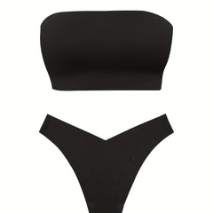 Strapless Bandeau Bra & Panties Set Women's Lingerie
