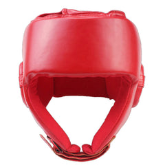 Red PU Leather Boxing Helmet for Sparring