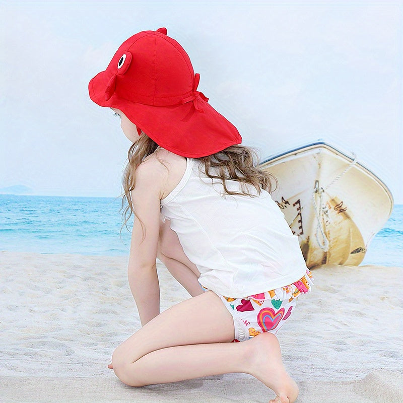 Kids Sun Hat with Neck Flap UPF 50 UV Resistant Wide Brim Beach Cap