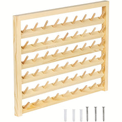 54 Spool Wooden Thread Holder Sewing Embroidery Thread Rack Wall Mounted