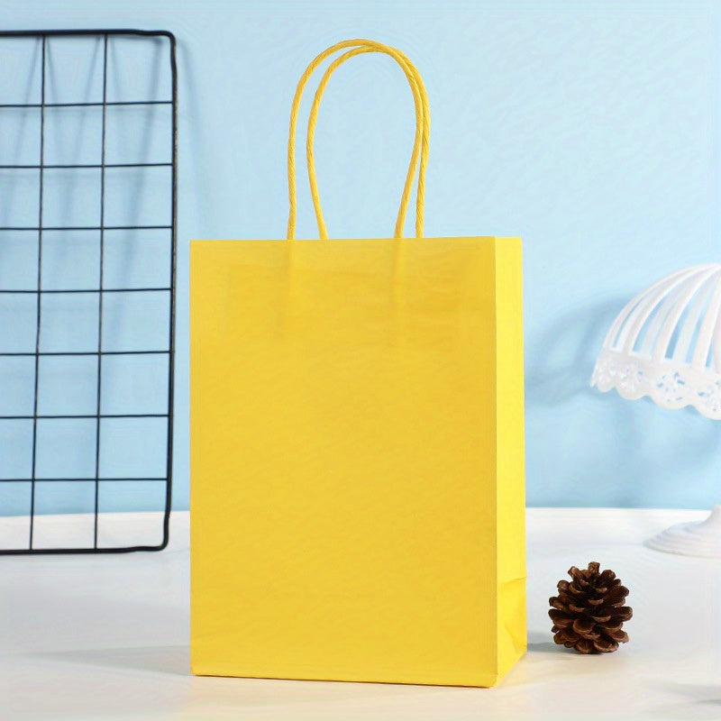 2x Solid Cowhide Candy Color Shopping Paper Bag