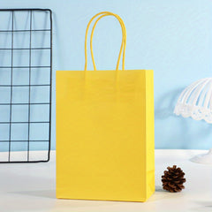2x Solid Cowhide Candy Color Shopping Paper Bag