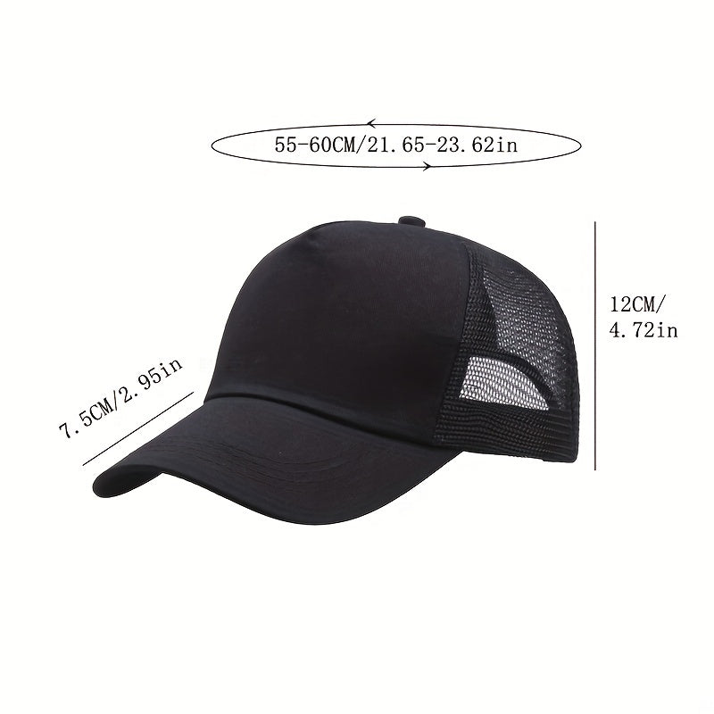 Outdoor Sports Baseball Cap Mesh Sunshade Hat Solid Travel Sun Hat