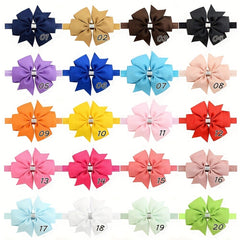 4pcs Girls Bowknot Elastic Headband Hair Accessories