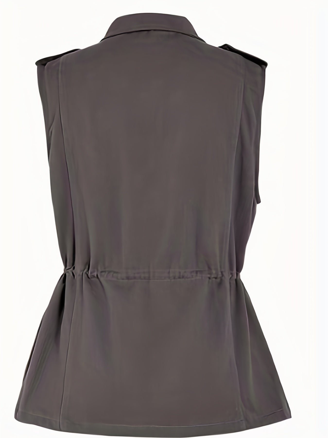 Sleeveless Zip-Up Jacket with Pockets Women's Outerwear