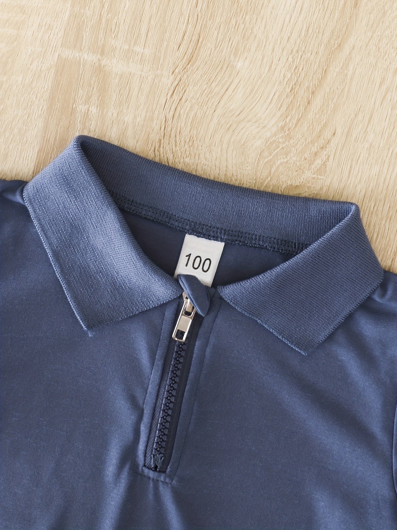 Boys Zipper Polo Shirt and Shorts Set for Summer