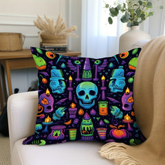 Neon Pattern Skull Pillowcase for Sofas & Chairs