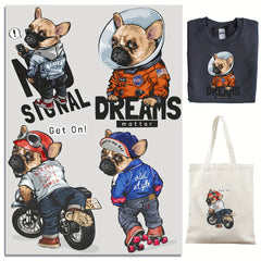 4pcs Pug Iron Stickers for DIY T-shirt Backpack Hat Decor