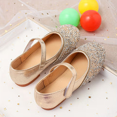 Sequin Dress Shoes For Girls Lightweight Non Slip Soft Flat Sole Shoes