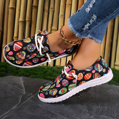 Easter Eggs Print Canvas Slip-on Shoes Lightweight & Comfortable