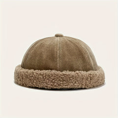 Winter Retro Cotton Warm Brimless Cap Men Women